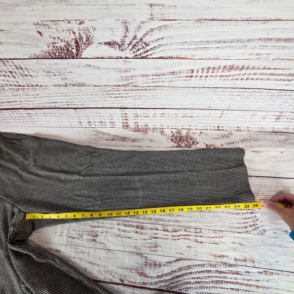 Theory Womens Houndstooth Pants 10 Black Gray Plaid Crop Trousers Academia Twee - Picture 10 of 10